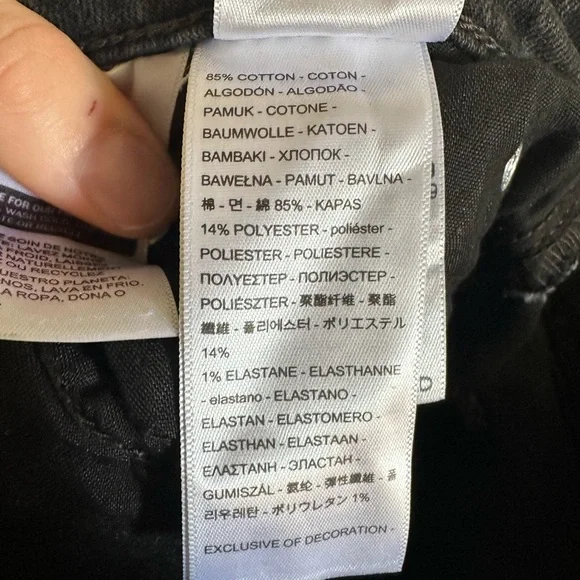 Levi’s Black Superlow Boot Low Rise Raw Hem Denim Jeans size 26 EUC - Picture 7 of 8